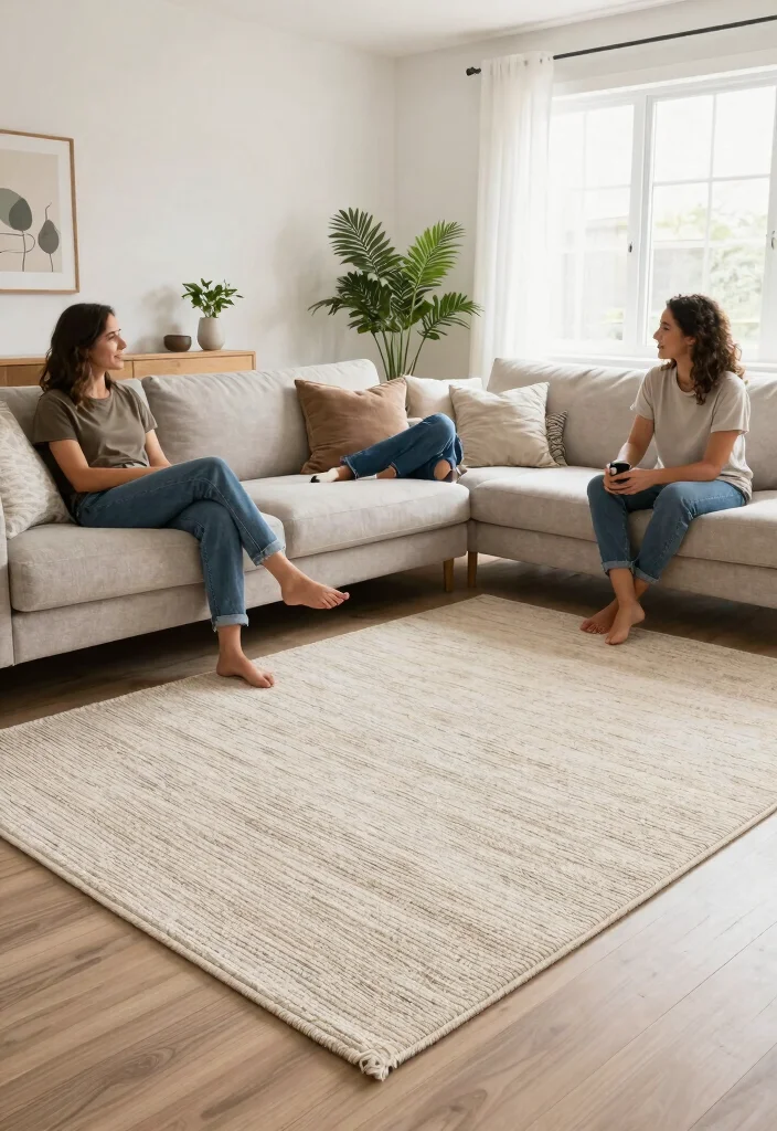 29 Indoor Area Rugs That Enhance Your Living Room Floor - 14. Subtle Texture with Flatweave Rugs 1