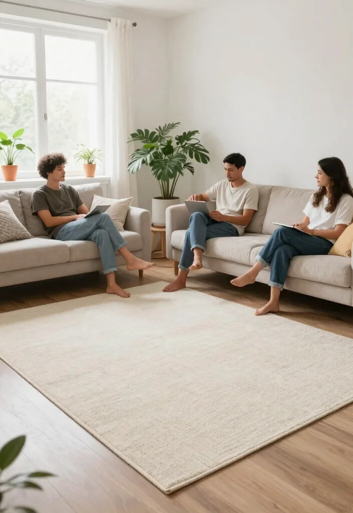 29 Indoor Area Rugs That Enhance Your Living Room Floor - 16. Minimalist Scandinavian Rugs 1
