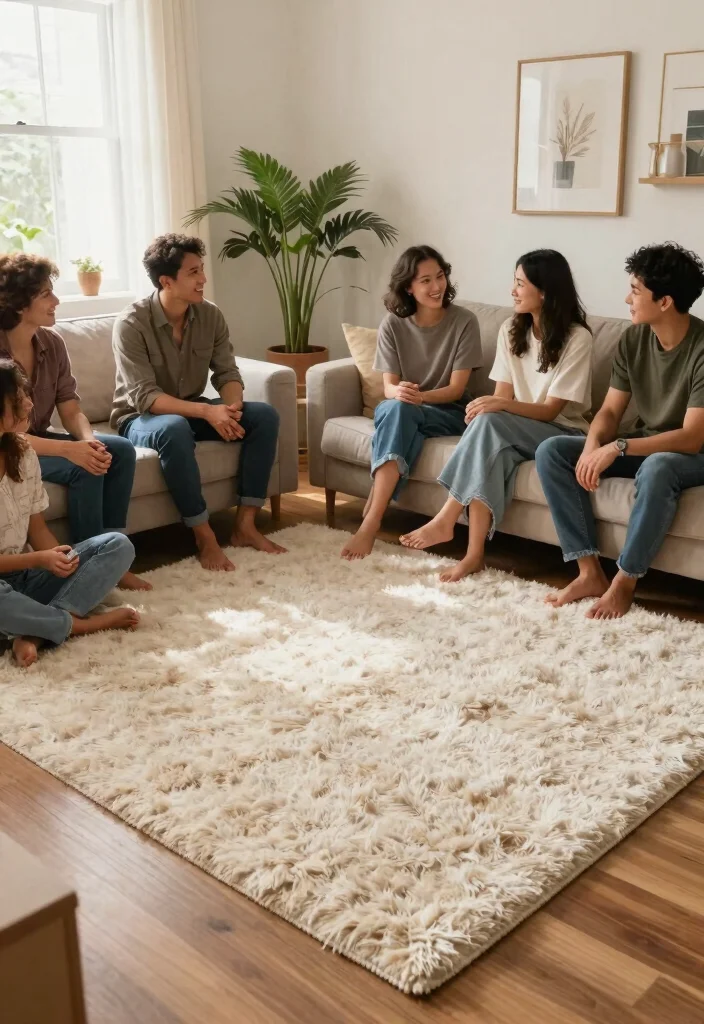 29 Indoor Area Rugs That Enhance Your Living Room Floor - 25. Cozy Shag Rugs 1