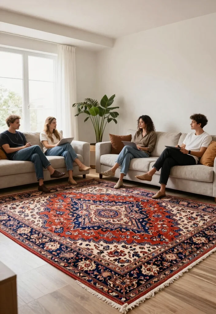 29 Indoor Area Rugs That Enhance Your Living Room Floor - 9. Persian Rugs with a Modern Twist 1