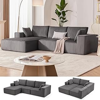 108” Modular Sectional Sofa, Cloud Sectional Couch with Deep Seat, Moder...
