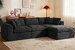 110'' Oversized Cloud Sectional Boneless Couch for Living Room, Modern B...
