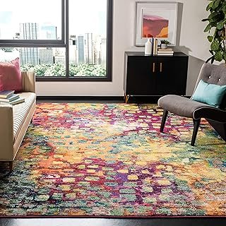 SAFAVIEH Monaco Collection Area Rug - 8' x 10', Pink & Multi, Boho Chic ...