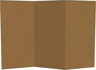 3 ft. Short Brown Temporary Cardboard Folding Screen - 3 Panels