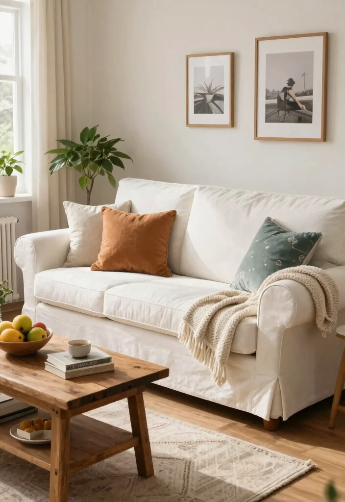 30 Big Couches for Small Living Rooms That Actually Fit - 7. Slipcovered Sofas for Easy Care 1