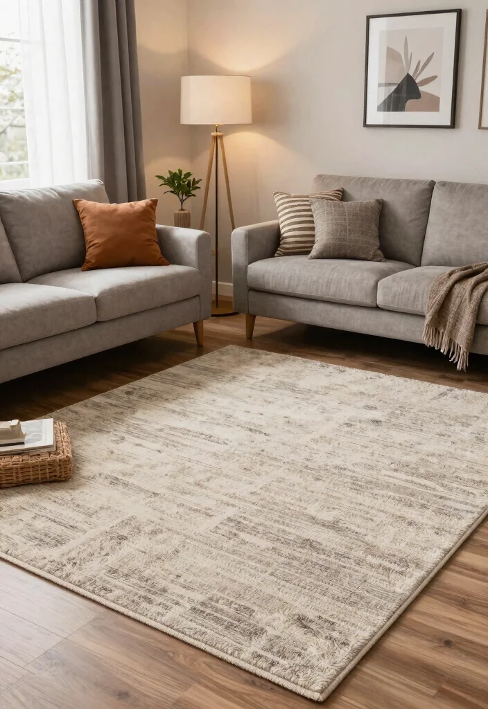30 Big Rug Living Room Ideas to Define Your Space - 19. Adaptable Styles 1