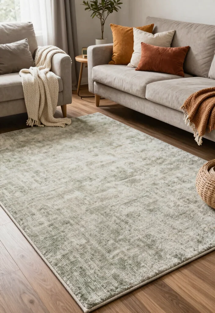 30 Big Rug Living Room Ideas to Define Your Space - 8. Cozy Textiles 1