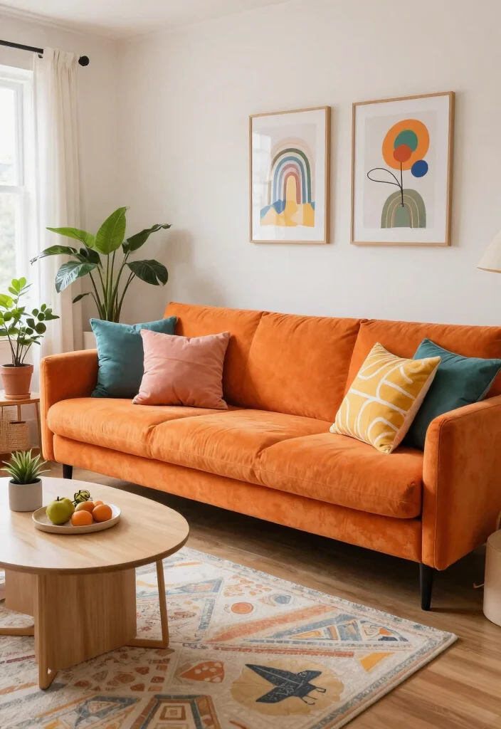 30 Comfy Couches for the Living Room of Your Dreams - 14. The Colorful Couch 1