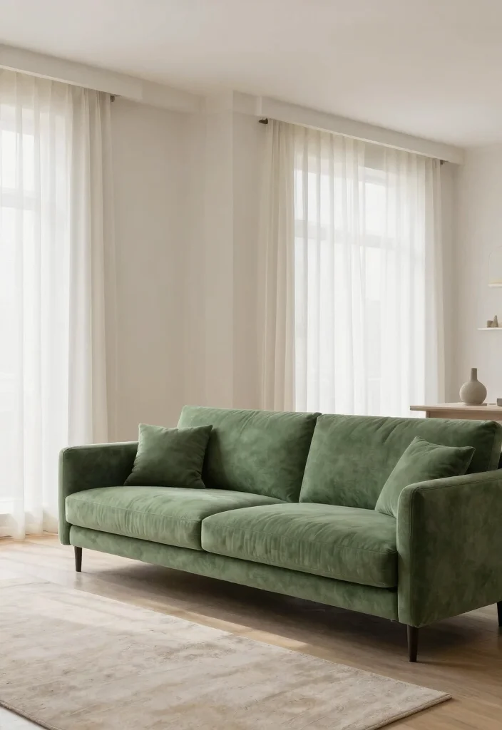 30 Green Sofa Living Room Ideas That Feel Fresh & Modern - 20. Light and Airy: Bright Neutrals 1