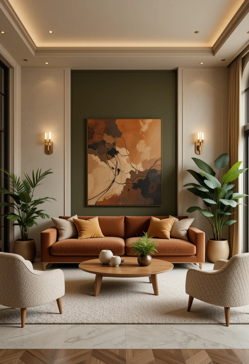 30 Green Sofa Living Room Ideas That Feel Fresh & Modern - 27. Smart Tech: Integrated Convenience 1