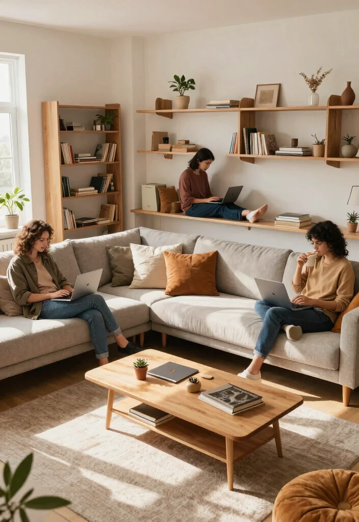 30 Living Room Furniture Ideas to Refresh Your Space in 2025 - 13. Multi-Functional Spaces 1