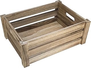 ARTAWEIN Rustic Vintage Finished Wooden Crate with Handles - Nesting Sto...