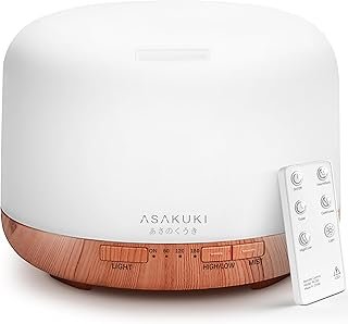 ASAKUKI Essential Oil Diffuser for Home, 500ML Aromatherapy Diffuser Hum...