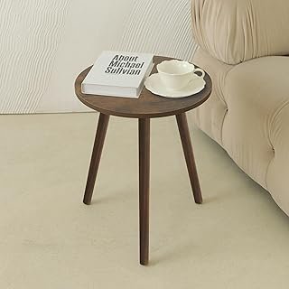 AWASEN Round Side Table, Small End Table for Living Room, Modern Wood Ac...
