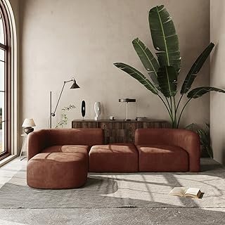 Acanva Luxury Modern Tight Curved Back Velvet Sofa, Minimalist Style Com...