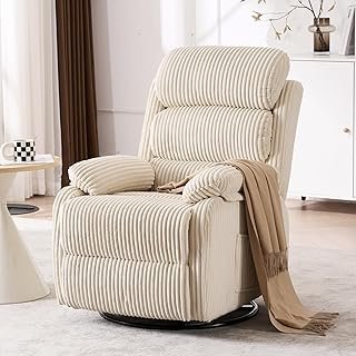 Adult 360° Rocking Recliner Chair，Nursery Rocker Reclining Chair with Si...