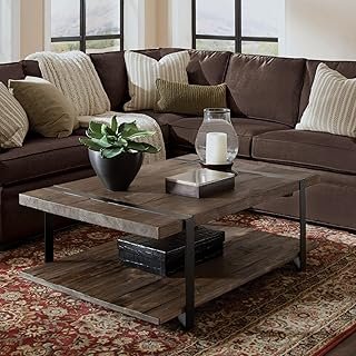 Alaterre Furniture Modesto 48-Inch Reclaimed Wood Coffee Table, Rustic N...