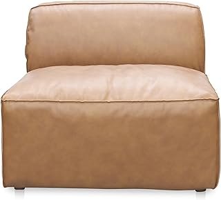 Ambrosia Slipper Chair, Top-Grain Leather, Modern Scandinavian Seating, Tan