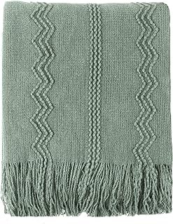 BATTILO HOME Sage Green Throw Blanket for Couch, Sage Green Decor, Knit ...