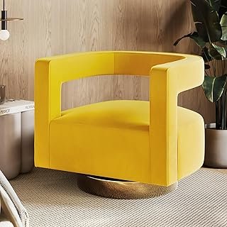BELLEZE Swivel Barrel Accent Chair, Modern Upholstered Arm Comfy Velvet ...