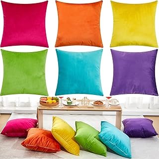 Berlune 6 Pcs Velvet Throw Pillow Covers 18