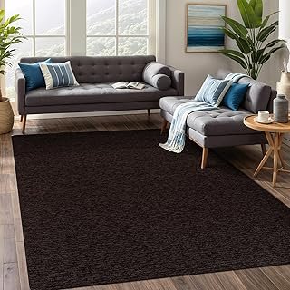 Beverly Rug Non-Slip Modern Rug 8x10 Solid Traditional Rubber Backing Ma...