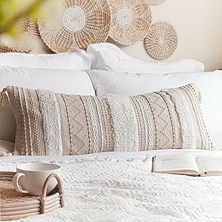 BlissBlush 14x36 Lumbar Pillow Cover for Bed, Rectangular Long Decorativ...