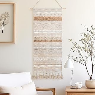 BlissBlush Long Vertical Wall Hanging Tapestry Woven Boho Farmhouse Deco...