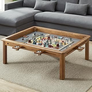 Board Game Coffee Table with Removable Table Top, Seats 4 Players with 3...