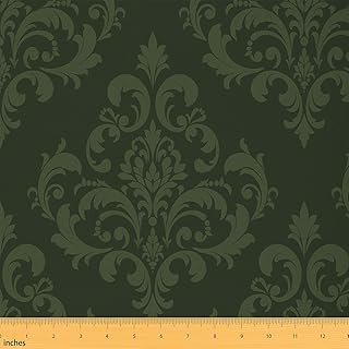 Boho Damask Upholstery Fabric by The Yard - European Pattern Floral, Bar...