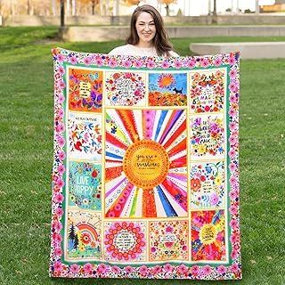 Boho Floral Throw Blanket Natural Life Patchwork Blankets, Natural Life ...