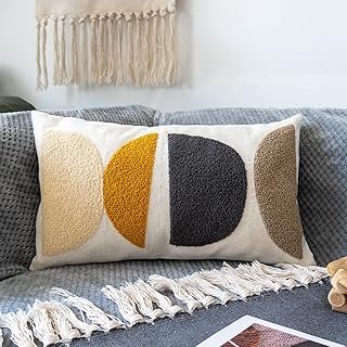 Boho Lumbar Decorative Pillow Cover, Abstract Geo Throw Pillowcase for R...