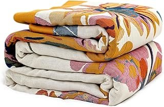 Boho Throw Blanket for Couch 100% Cotton Soft Breathable Butterfly and F...