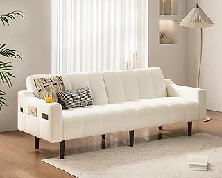 Brelice 80'' Leather Couch, Futon Sofa Bed, Faux Leather Couch with Adju...