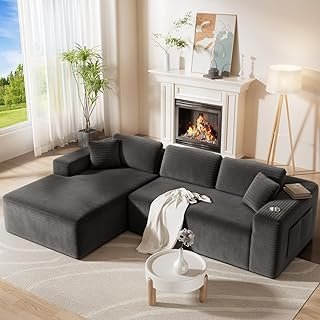 CAMMOO 108” Cloud Sectional Couch in One Box, Compressed Modular Section...