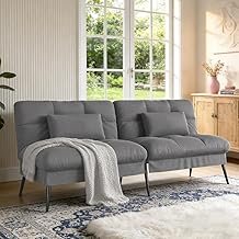 COMHOMA 72″Futon Sofa Bed,Modern Convertible Sleeper Sofa, Fabric Futon ...