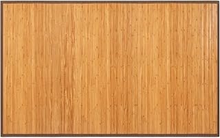 COSTWAY Bamboo Area Rug, 5'x8' Natural Bamboo Floor Mat with Anti-Slip B...