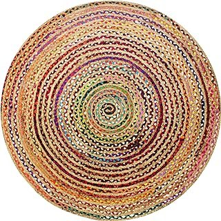 COTTON CRAFT Jute Cotton Chindi Braid Rag Rug - Boho Farmhouse Rustic - ...