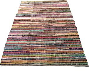 Chardin home - Eco Friendly 100% Recycled Cotton Colorful Chindi Area Ru...