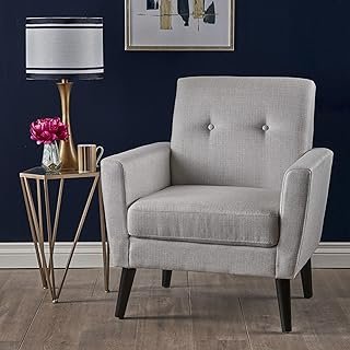 Christopher Knight Home Sienna Mid-Century Modern Fabric Club Chair, Lig...