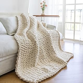 Chunky Knit Blanket - Luxury Soft Cozy 50 * 60 Throw Blanket,100% Woven ...
