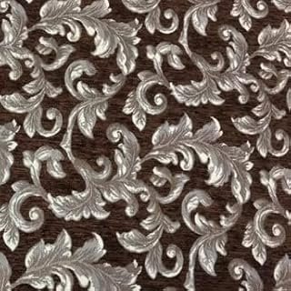 Classic Floral Vine Design Heavy and Luxurious Chenille Fabric Upholster...