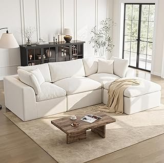 Cloud Sectional Couches for Living Room | 108 Inch L-Shaped Boneless Cou...