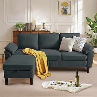Convertible Sectional Sofa, Modern L Shaped 3-seat Sofa, 79