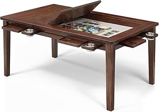 Coperat Solid Wood Board Game Table for 4-6 Players,Dining/Gaming Table ...