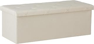 DUMOS 43in Foldable Storage Ottoman Bench, Storage Chest, Large End of B...