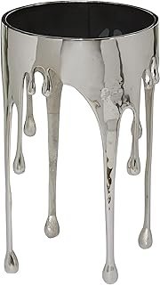 Deco 79 Aluminum Metal Side End Accent Table Drip End Table with Melting...