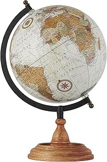 Deco 79 Mango Wood Globe with Wood Base, 9