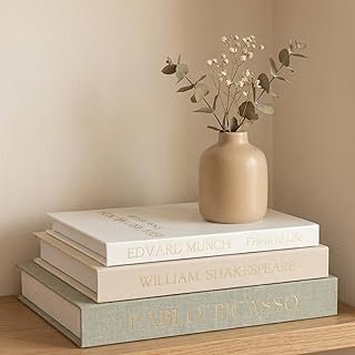 Decorative Books for Home Decor-Set of 3 Linen Aesthetic Fake/Faux Books...