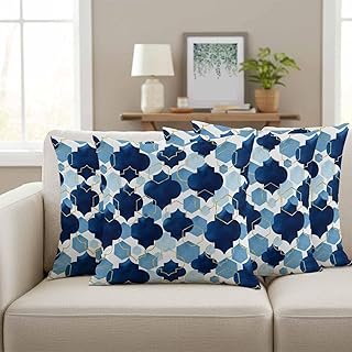 Decorative Throw Pillow Covers Navy Blue Moroccan Pillows for Couch Bed ...